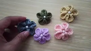 TUTORIAL BROS / PIN BUNGA RAJUT CANTIK. SANGAT MUDAH UNTUK PEMULA | EASY CROCHET