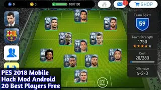 PES 2018 Mobile Hack Mod Android 20 Black Ball Players Pre Added 100% Working