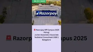 Razorpay Off Campus 2025 | Freshers & Experienced | Bangalore | Up to ₹10 LPA | Apply Now #viral