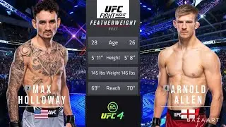 MAX HOLLOWAY VS ARNOLD ALLEN FULL FIGHT  UFC ON ESPN 44