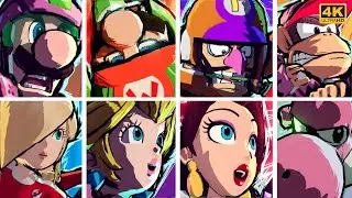 Mario Strikers Battle League - All Characters Hyper Strike Animations | 4K