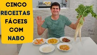 Cinco RECEITAS F&Aacute;CEIS com NABO comprido DAIKON para voc&ecirc; FAZER na sua CASA! Nabo japon&ecirc;s! (Ep217)