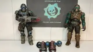 Gears Of War Custom Casted Helmets and Figure.