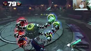 Nintendo Arms fight. Ninjara vs Springman (Human). Headlock Scramble.