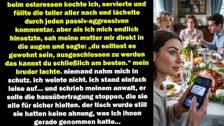meine familie erniedrigte mich beim osteressen – also nahm ich ihnen das haus, ohne ein wort
