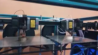 Allmetal CoreXY dual extruder 3d printing synchronized printing