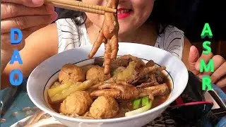 ASMR​ Glass noodles soup & Chicken feet & Beef balls # Dao ASMR