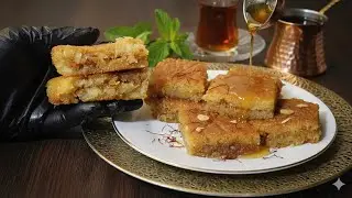 ‼️الجديد في حلويات رمضان🌜اخف من البسبوسه وأسهل وألذ من الهريسة ⁉️بدون بيض ولا ذبدة لذيذه فوق الخيال 