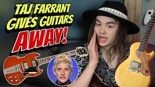 ‼️Taj Farrant gives guitars AWAY! | 97 Guitars in Collection! | Ellen sends Taj to DISNEY! 😯