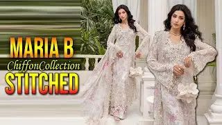 Maria B New Embroidered Chiffon Collection 2025 STITCHED Dress | Code D1