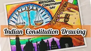 National Constitution Day Drawing / National Law Day Poster Drawing / Indian Constitution Drawing