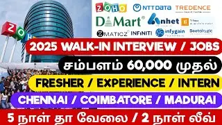 Top Freshers Jobs 2025 in Chennai, Coimbatore & Madurai | Latest Tamil Nadu Job Updates