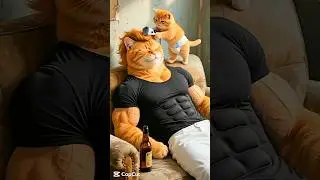 Baby Cat Cuts Dad&rsquo;s Hair to Make Shoes | Funny Cat Family Story #cat #aivideo #catstory #shorts