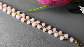 DIY face mask connector | Cara membuat konektor masker kristal ceko | beading bracelet tutorial easy