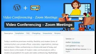 Video Conferencing &ndash; Zoom Meetings ( WordPress Plugin )