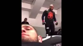Daniel Cormier Hyping Himself Up Pre-Fight Caught by Khabib #danielcormier #khabibnurmagomedov #ufc