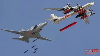 Russian Air Force! TU-95 and TU-22M Dropping massive bombs