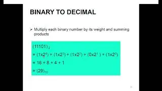 LSD Module1 part2 Binary to Decimal,Octal and Hexadecimal