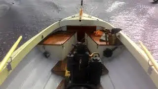 Lidan 5hp 1933 Crude oil engine running in boat
