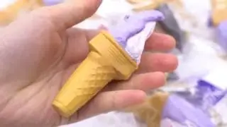 Slow rising ice cream squishy - light purple white swirl