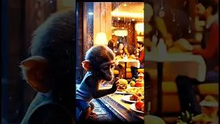 Starving Baby Monkey Meets Kind Child in USA 🐒❤️ #shorts