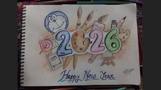Happy new year 2026🎉🎊😊// how to draw Happy New Year 2026 special drawing