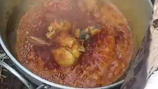Village Style Chicken Curry ❄️🍗#Snow #DesiChickenCurry #WinterComfortFood #TraditionalTaste 
