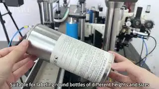 Automatic labeling machine for round bottle and single side square bottle like shampoo bucket pail