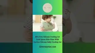 BPA Free Silicone Feeding Set Fork Spoon Bibs Plate with Suction Silicone Baby Feeding Set #shorts