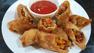 Veg Spring Rolls | Homemade spring roll wrappers | Veg starters |Crispy and Crunchy | Mum's Kitchen