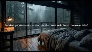 Calm Overnight Sleep Ambience with Rain and Piano 🌌 #r52