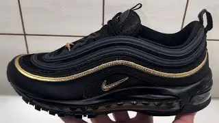 Nike Air Max 97 Black Metallic Gold Shoes