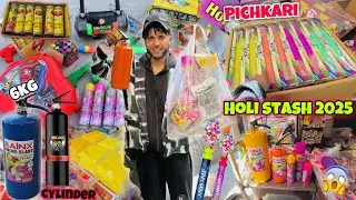HOLI STASH SHOPPING 2025😱 || 6Kg Colour Cylinders😍|| Gulal Pichkari, Sprey, Colour Smokes🔥💯