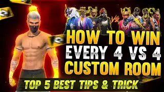 Top 5 best tips & trick How to win every 4 vs 4 clash squad custom -Garena free fire