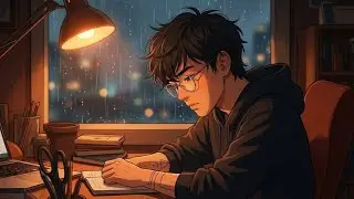 Rainy Night Study with Aki • Cozy Asian Lofi Beats (1 Hour)