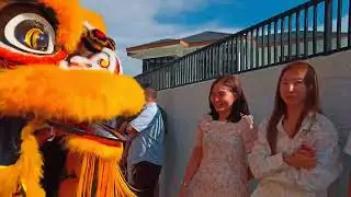 Lion Dance & God of Prosperity Bringing Fortune at the Tyre Service Centre