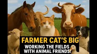 Farmer Cat&rsquo;s Big Day &mdash; Working the Fields with Animal Friends!#aiartcats#animation#cat