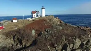 Nubble Lighthouse York ME (DM Natural Drone Videos)