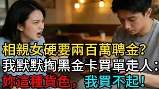 相親女張口就要兩百萬聘金？我默默掏「不限額」黑金卡買單走人：抱歉，妳這種貨色，我買不起！#情感故事 #老年生活 #人生感悟 #情感共鸣 #感人壹幕 #故事分享 #故事