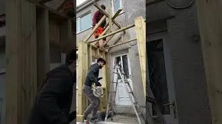Building a timber frame permitted development sized front porch. Part 4 #timberframe #porch #diy
