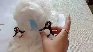 diy school project Pingu house making with cotton ll making Pingu cartoon house