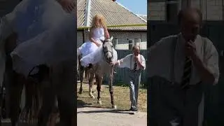 Bride on Horse 🐎💍#wedding #bride #shorts