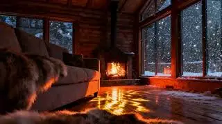 Fireplace Jazz on a Snowy Night 🎶 Cozy Winter Ambience New Year