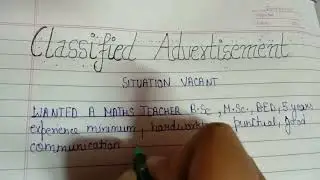 easy way to write advertisement on situation vacant