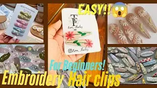 Easy 😱Hand Embroidery Hair Accessories 🪡/DIY/Tutorial for Beginners #diy #diycrafts #embroidery 