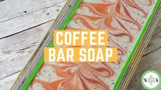 Making Exfoliating Soap with Coffee - Coffee Bar Soap - Making & Cutting Cold Process Soap