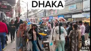 DHANMONDI STREET DHAKA BANGLADESH.AMAZING UNSSEN BEAUTIFUL EVENING WALKING TOUR 4K HDR.