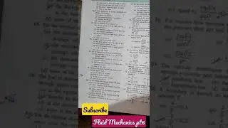 Fluid Mechanics MCQ |For JPSC Assistant Engineer Mains Exam #shorts #jpsc #fluidmechanics #mcq