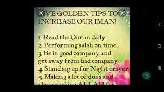 Five Golden tip to INCREASE OUR IMAN!