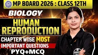 MP Board 2026 | Class 12 Biology Human Reproduction 🔥 | Most Important PYQ + MCQ | 100% Exam Focus